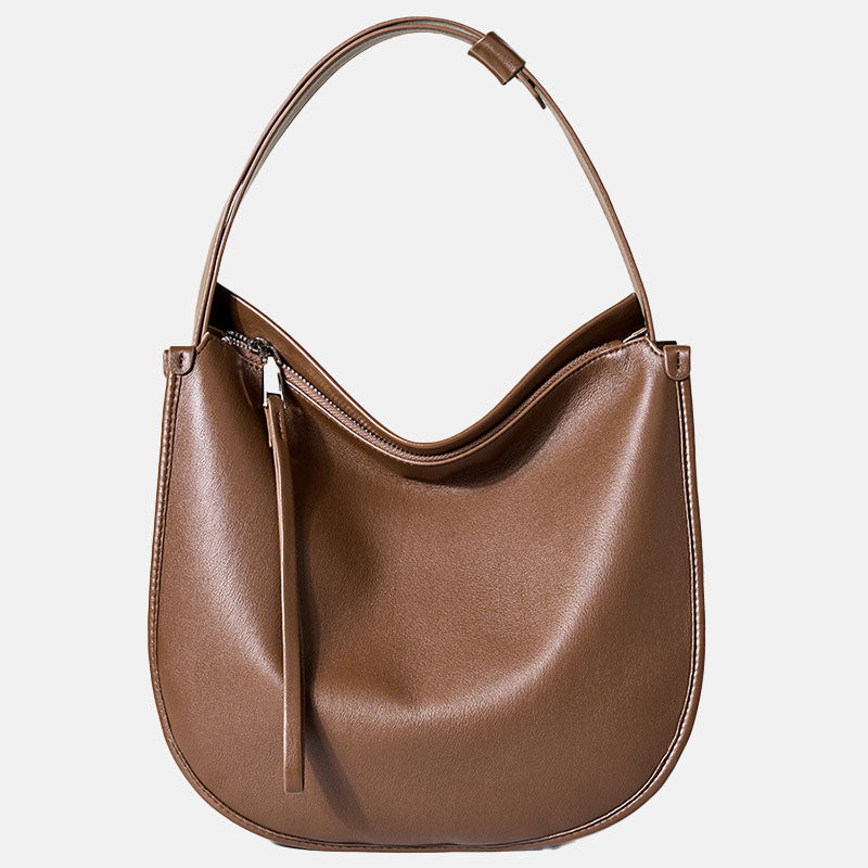 Women’s Genuine Leather Minimalist Shoulder Crossbody Hobo Tote Bag image 7