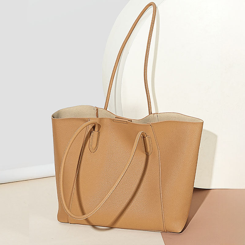 Women’s Genuine Leather Minimalist Shoulder Tote Bag image 2