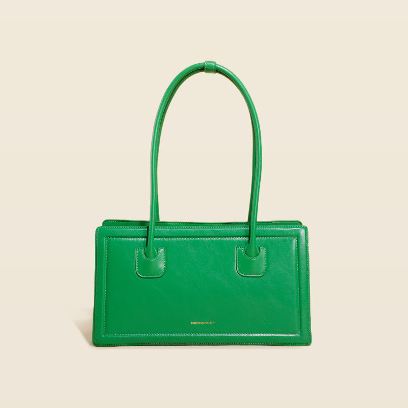 Women’s Genuine Leather Minimalist Single Shoulder Baguette Bag image
