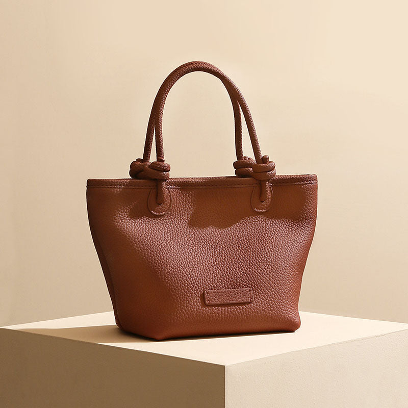 Women’s Genuine Leather Minimalist Tote Bucket Bag image 3