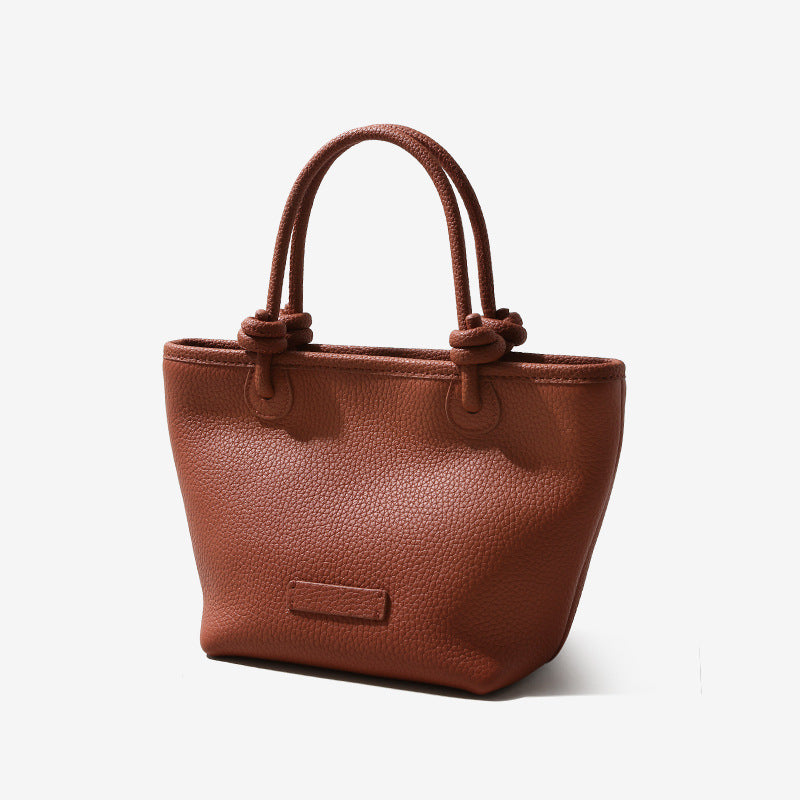 Women’s Genuine Leather Minimalist Tote Bucket Bag image