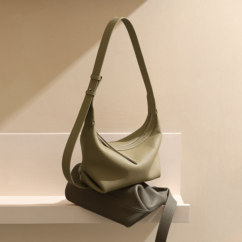 Women’s Genuine Leather Minimalist Zip-Top Crossbody Shoulder Bag image 3