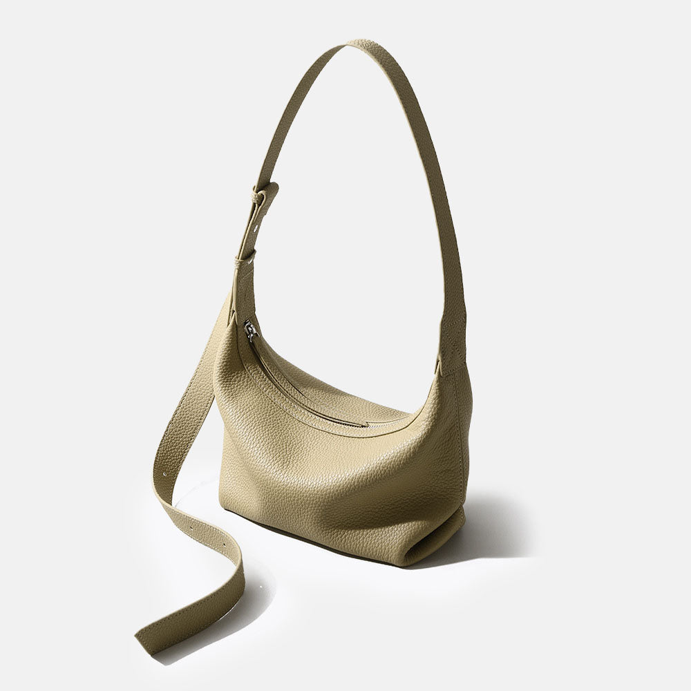Women’s Genuine Leather Minimalist Zip-Top Crossbody Shoulder Bag image