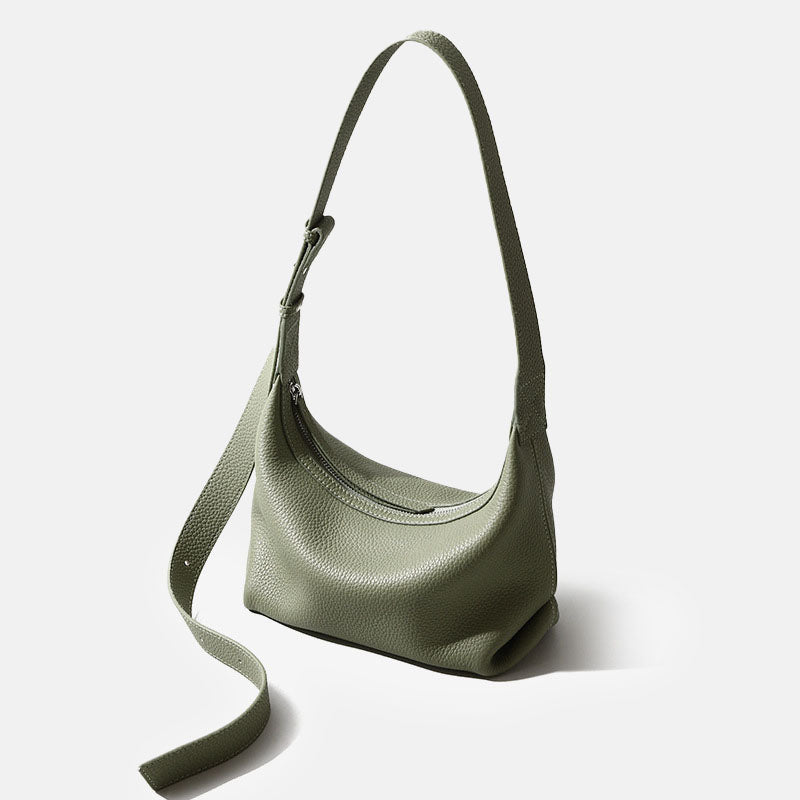 Women’s Genuine Leather Minimalist Zip-Top Crossbody Shoulder Bag image 6