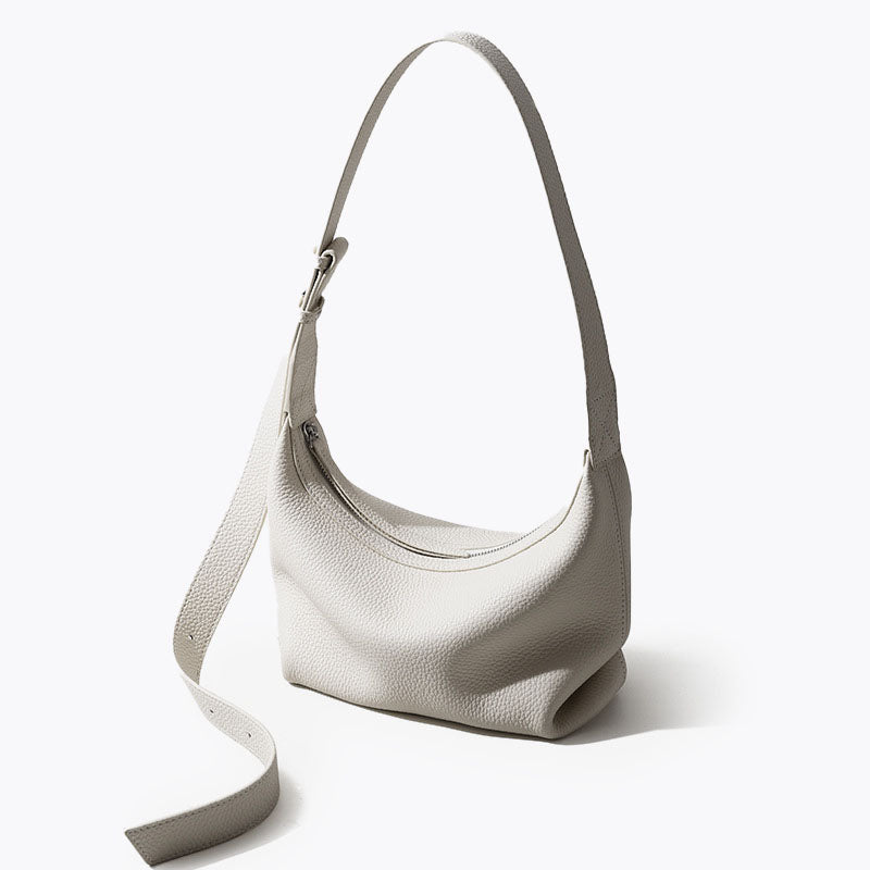 Women’s Genuine Leather Minimalist Zip-Top Crossbody Shoulder Bag image 7