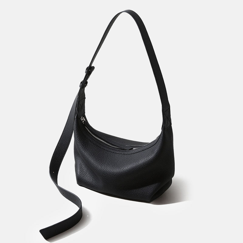 Women’s Genuine Leather Minimalist Zip-Top Crossbody Shoulder Bag image 8