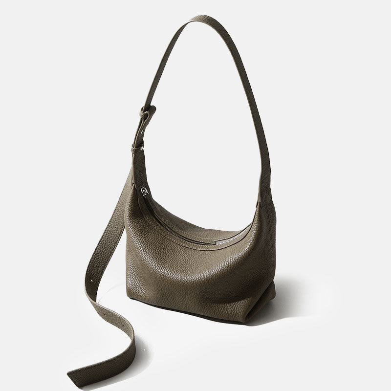 Women’s Genuine Leather Minimalist Zip-Top Crossbody Shoulder Bag image 4
