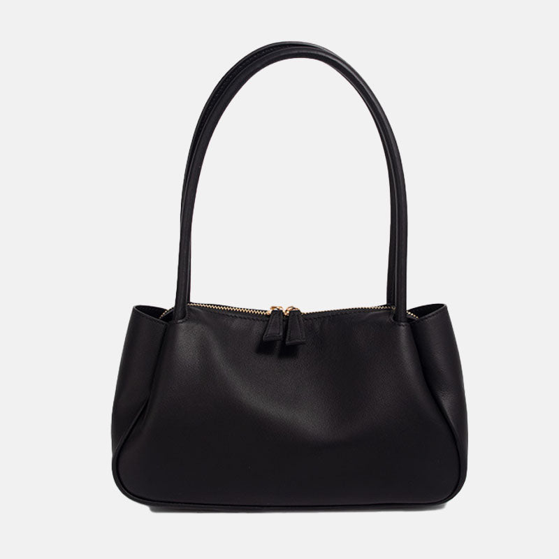Women’s Genuine Leather Minimalist Zipper Baguette Bag image