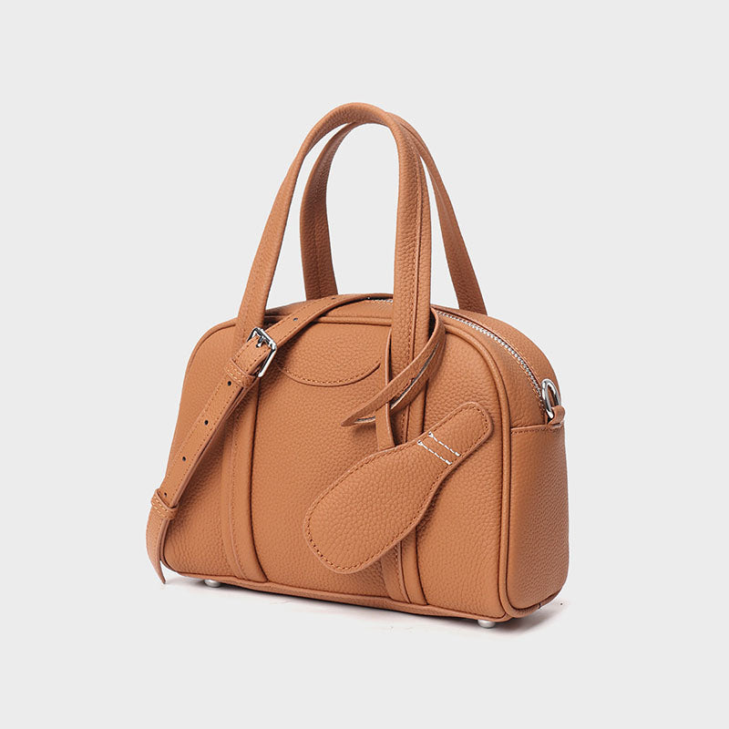 Women’s Genuine Leather Minimalist Zipper Crossbody Handbag image