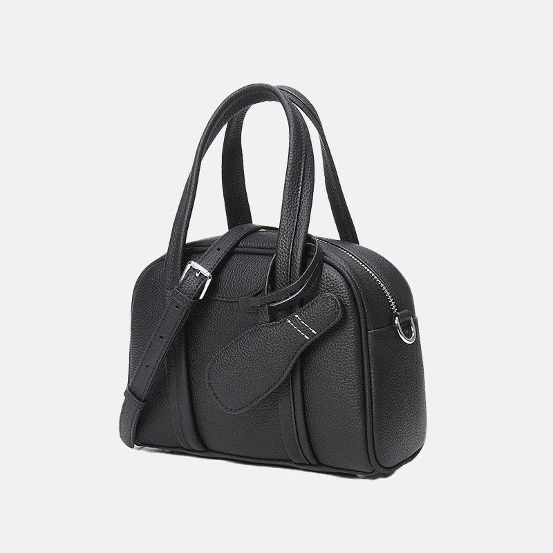 Women’s Genuine Leather Minimalist Zipper Crossbody Handbag image 3