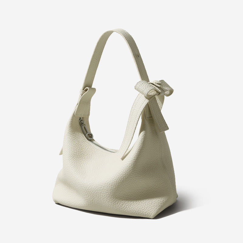 Women’s Genuine Leather Minimalist Zipper Crossbody Hobo Bag image