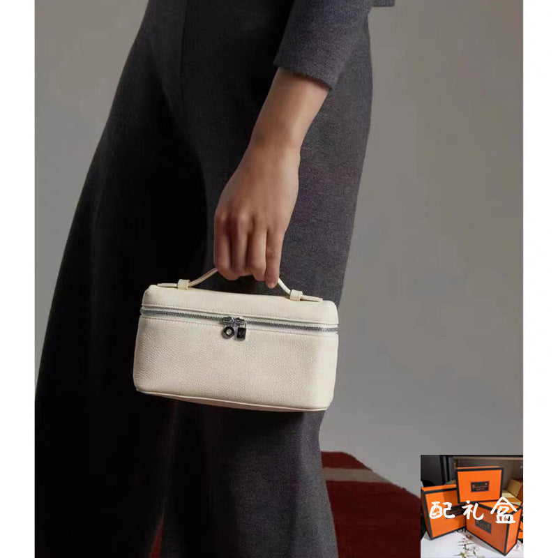 Women’s Genuine Leather Minimalist Zipper Crossbody Top Handle Box Bag image 3