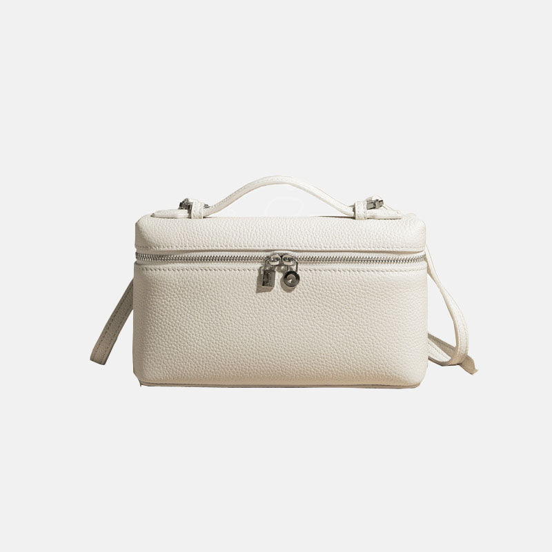 Women’s Genuine Leather Minimalist Zipper Crossbody Top Handle Box Bag image