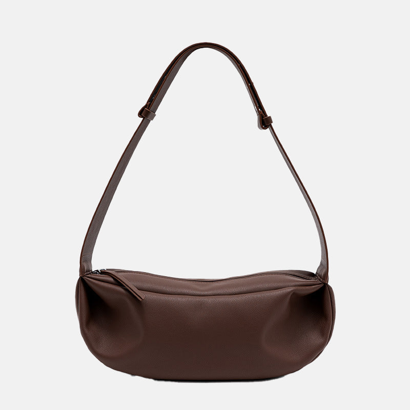 Women’s Genuine Leather Minimalistic Dumpling Shaped Crossbody Bag image