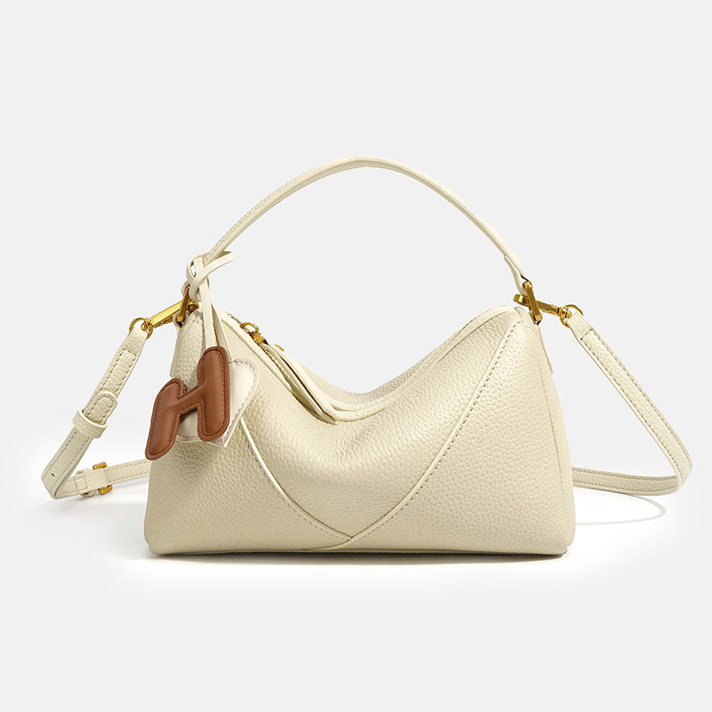 Women’s Genuine Leather Pillow-Shaped Zip Crossbody Shoulder Bag image 3