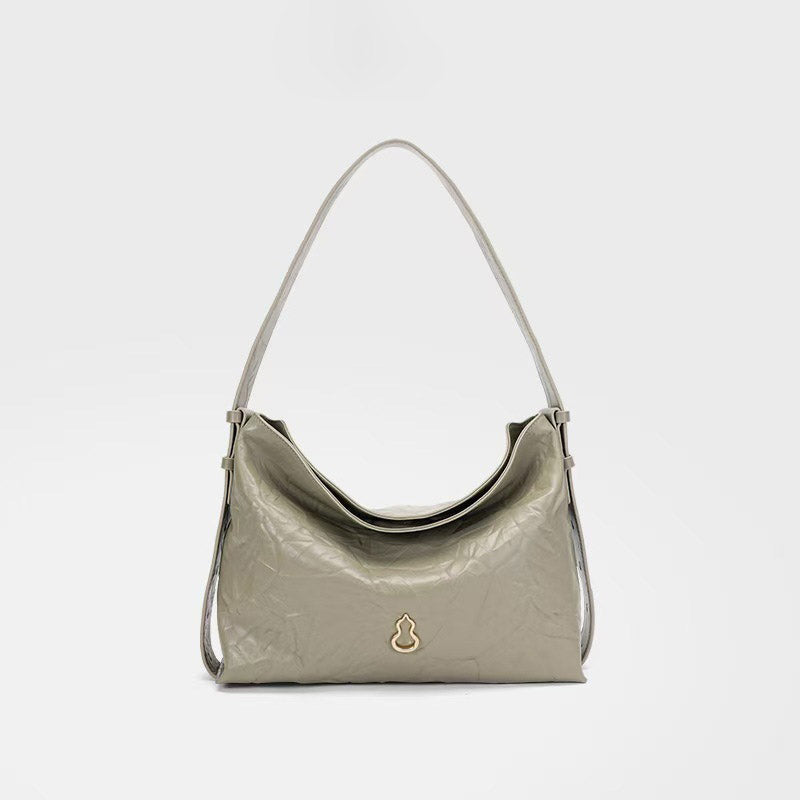 Women’s Genuine Leather Pleated Hobo Shoulder Bag image 3