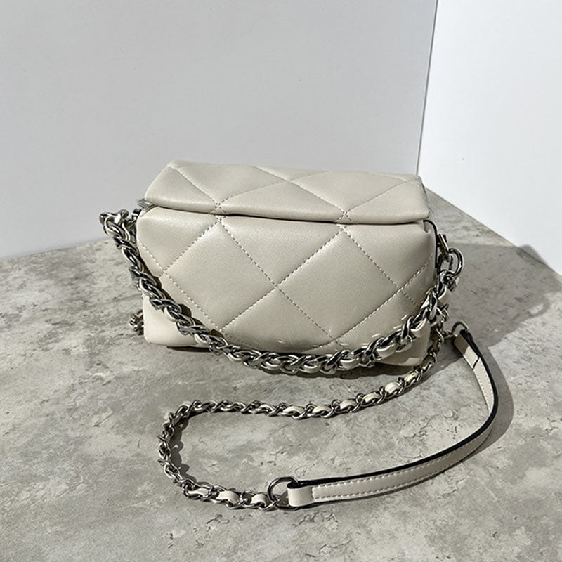 Women’s Genuine Leather Quilted Chain Crossbody Shoulder Bags image 4