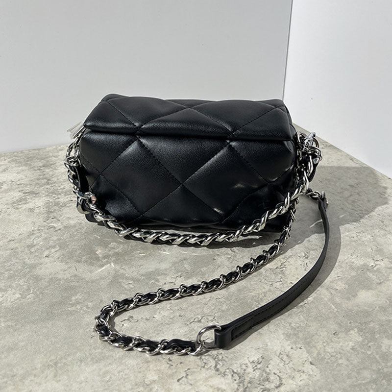 Women’s Genuine Leather Quilted Chain Crossbody Shoulder Bags image 5
