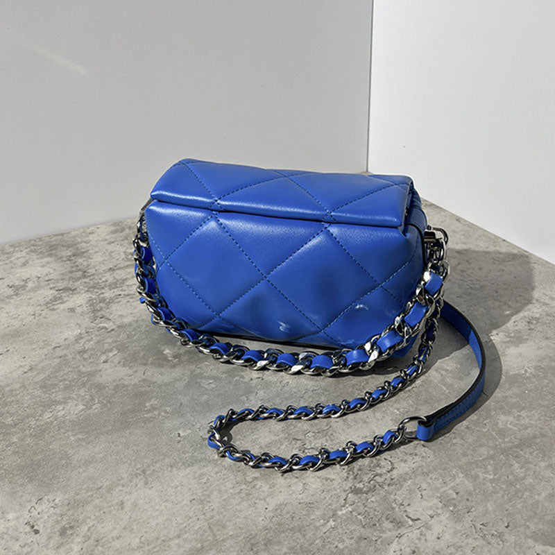 Women’s Genuine Leather Quilted Chain Crossbody Shoulder Bags image 3