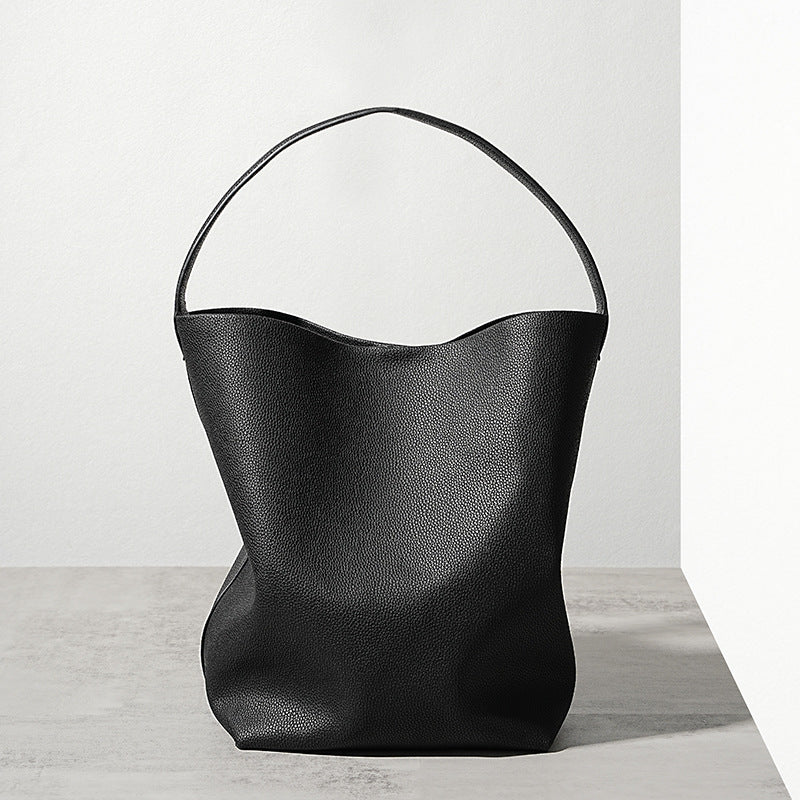 Women’s Genuine Leather Shoulder Bucket Bag With Minimalist image 3