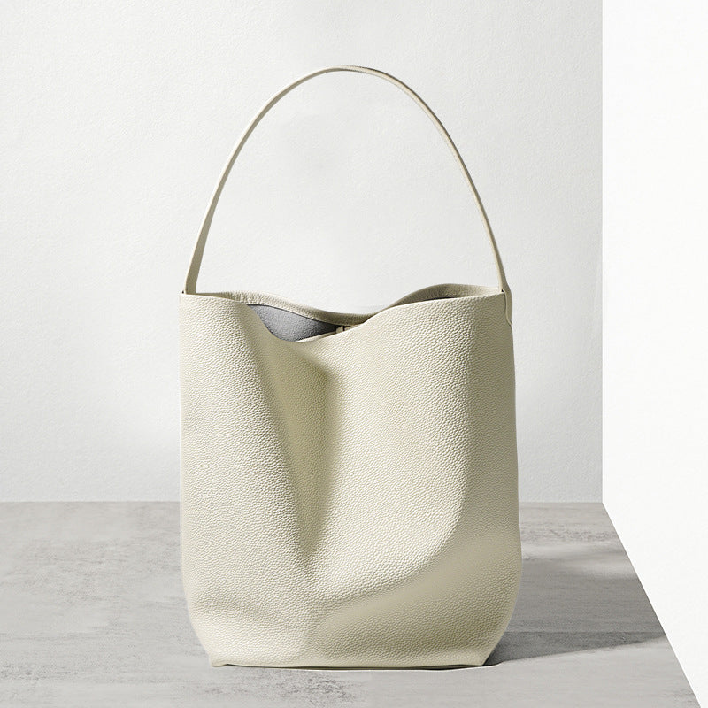 Women’s Genuine Leather Shoulder Bucket Bag With Minimalist image 5