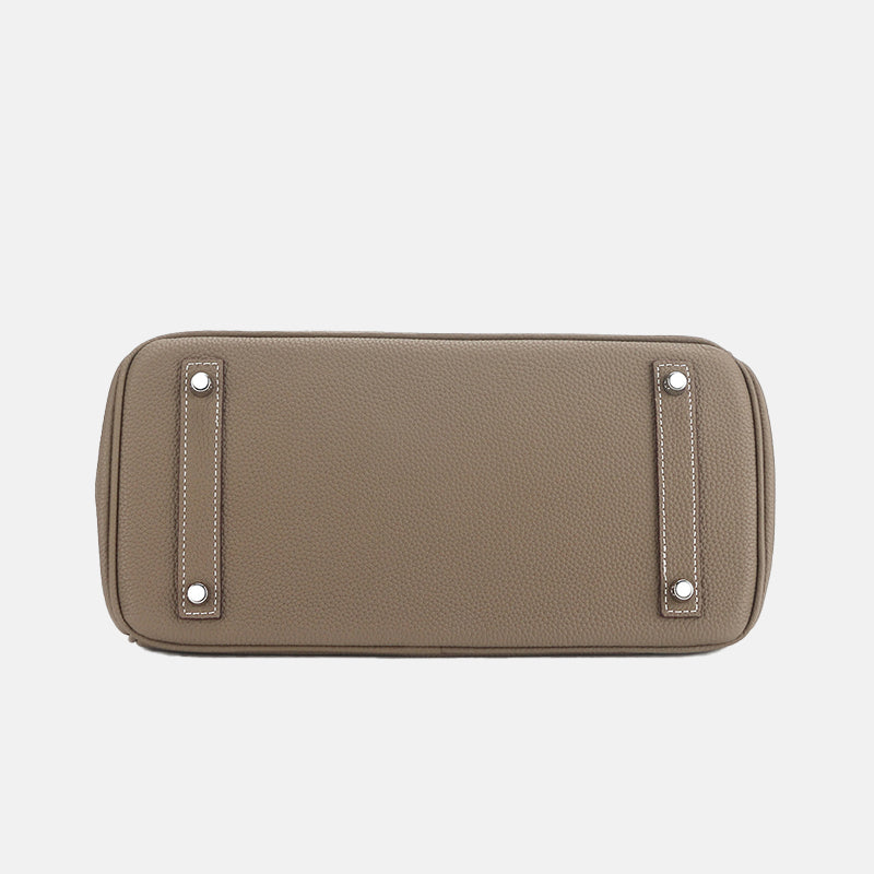 Women’s Genuine Leather Top Handle Bag with Lock Closure image 5