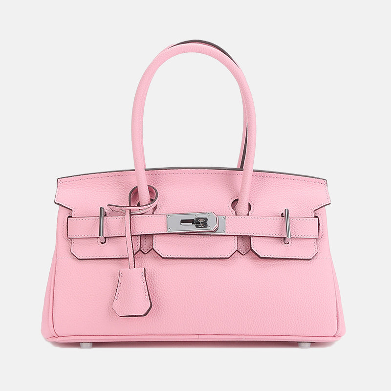 Women’s Genuine Leather Top Handle Bag with Lock Closure image 10