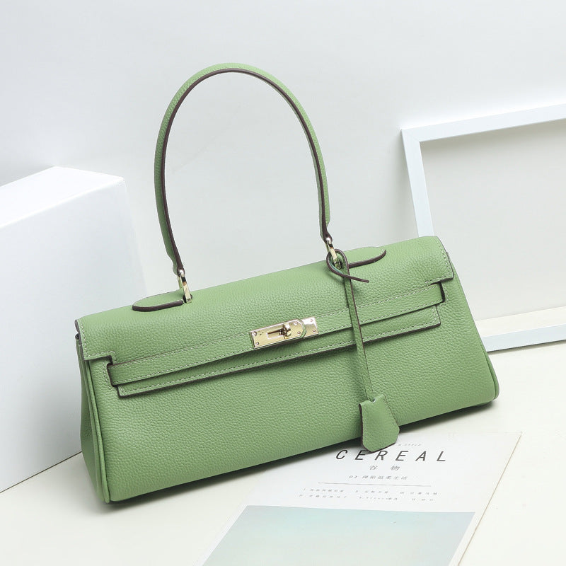 Women’s Genuine Leather Top Handle Baguette Purse image 8