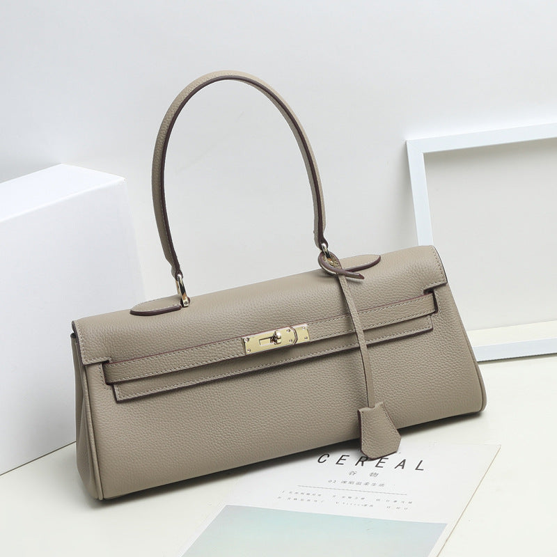Women’s Genuine Leather Top Handle Baguette Purse image 10