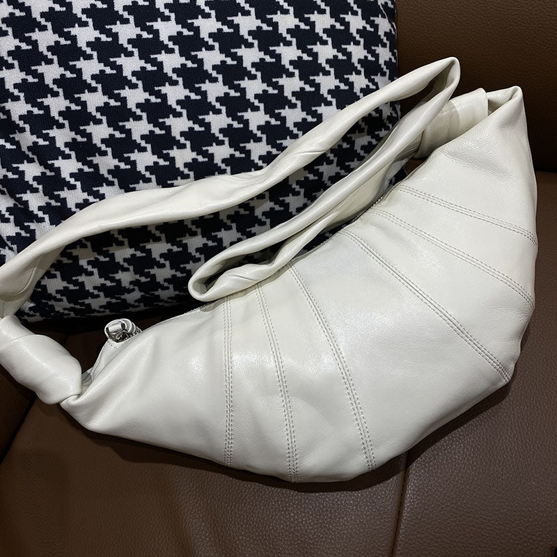 Women’s Genuine Leather Vintage Dumpling Shape Single Shoulder Crossbody Bag image 8