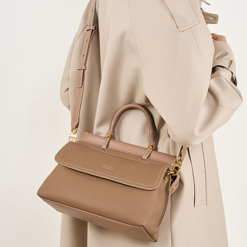 Women’s Genuine Leather Vintage Flap Crossbody Shoulder Handbags image 4