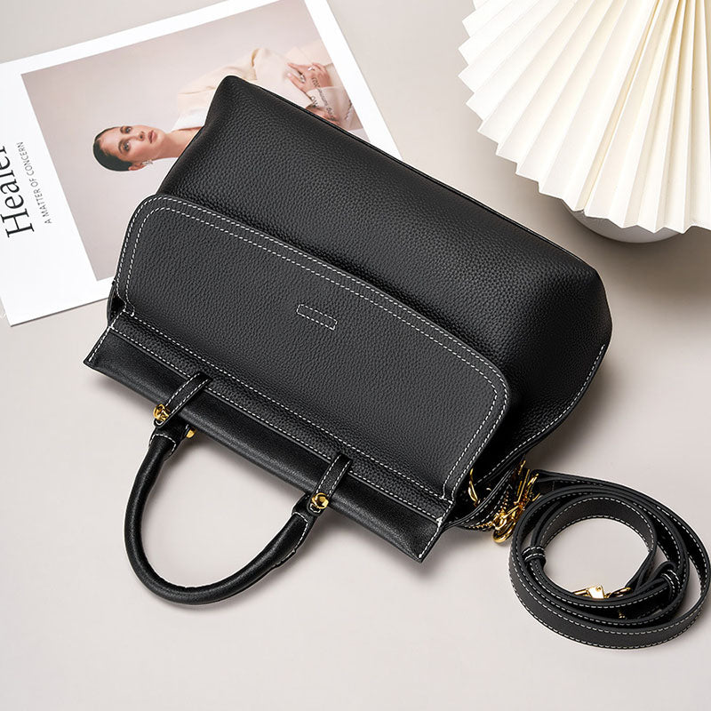 Women’s Genuine Leather Vintage Flap Crossbody Shoulder Handbags image 6