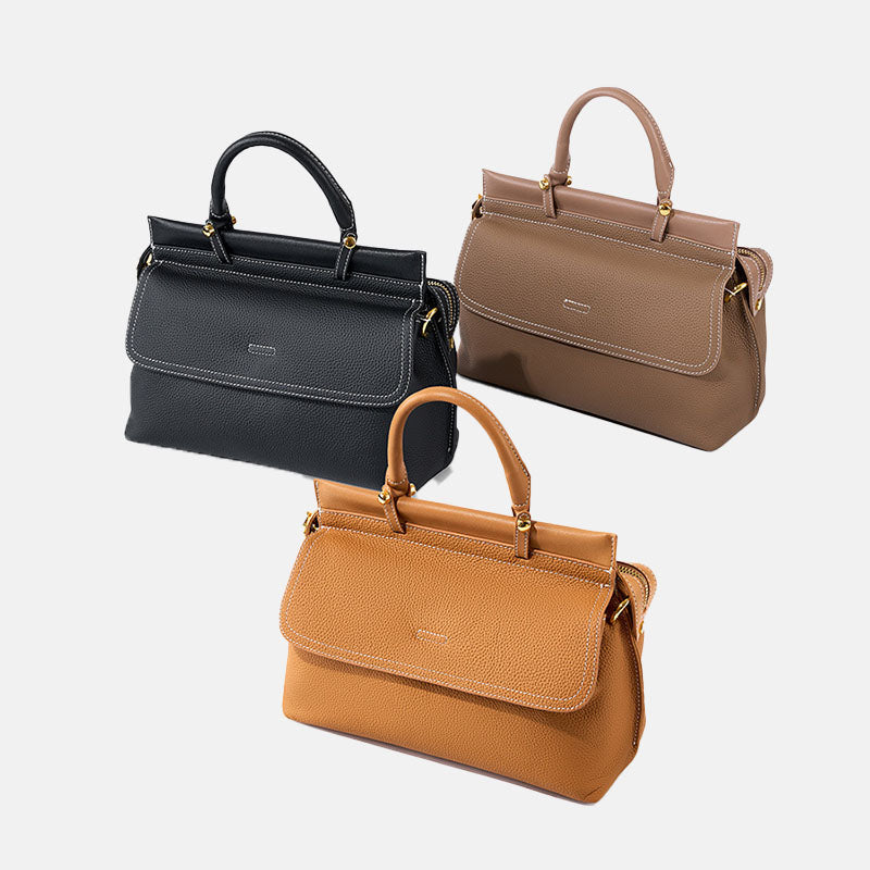 Women’s Genuine Leather Vintage Flap Crossbody Shoulder Handbags image 7