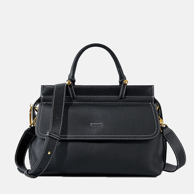 Women’s Genuine Leather Vintage Flap Crossbody Shoulder Handbags image 5