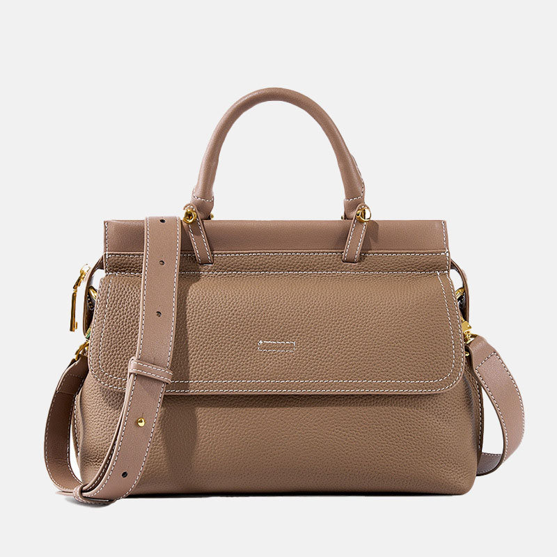 Women’s Genuine Leather Vintage Flap Crossbody Shoulder Handbags image