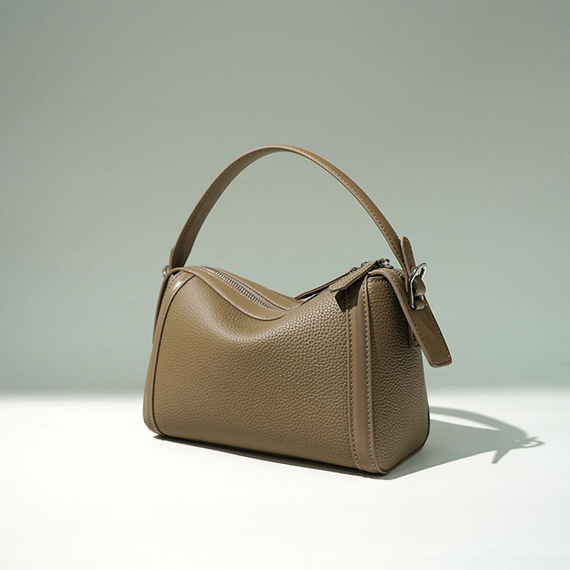 Women’s Genuine Leather Vintage Pillow-Shaped Crossbody Handbag image 2
