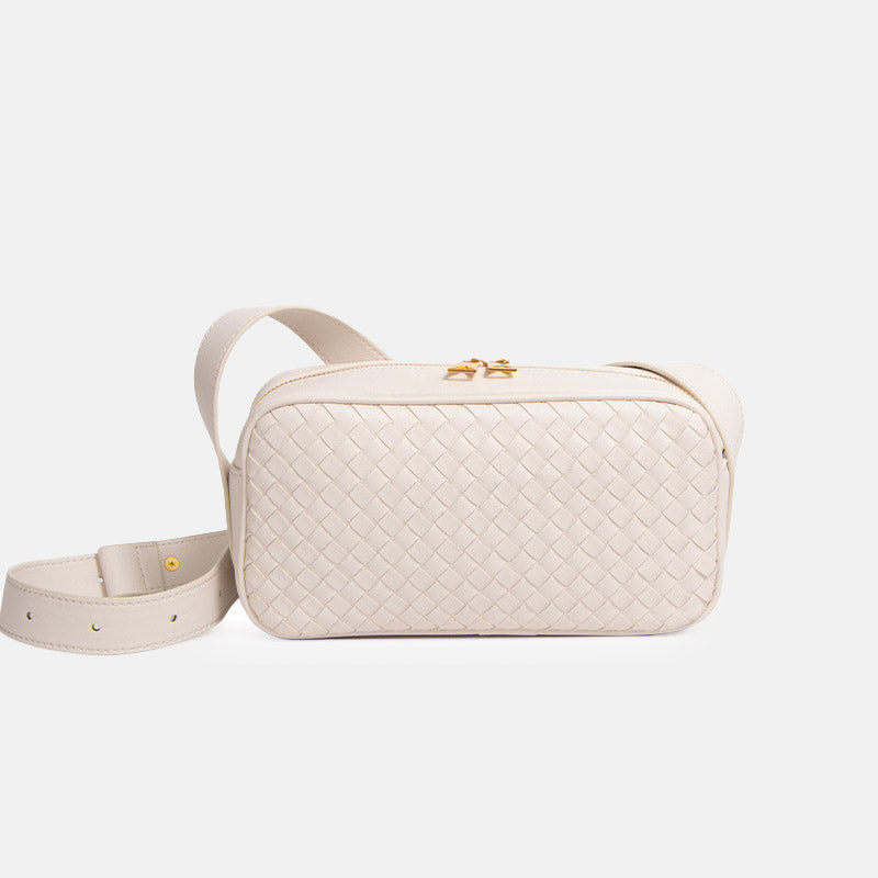 Women’s Genuine Leather Woven Pillow-Shaped Crossbody Bag image 12