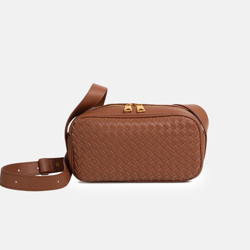 Women’s Genuine Leather Woven Pillow-Shaped Crossbody Bag image 6