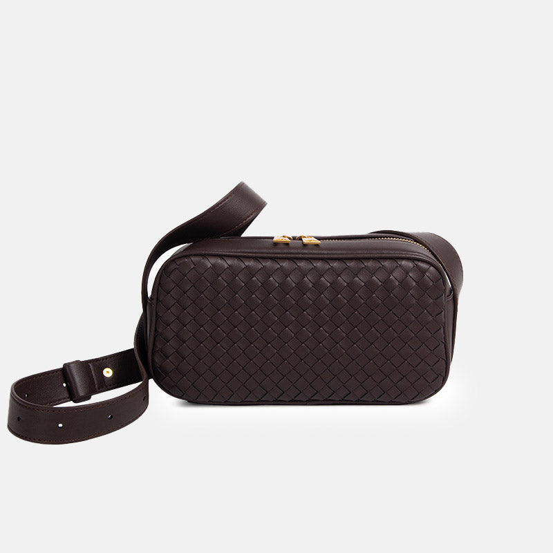 Women’s Genuine Leather Woven Pillow-Shaped Crossbody Bag image 13