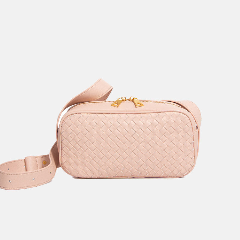 Women’s Genuine Leather Woven Pillow-Shaped Crossbody Bag image 8
