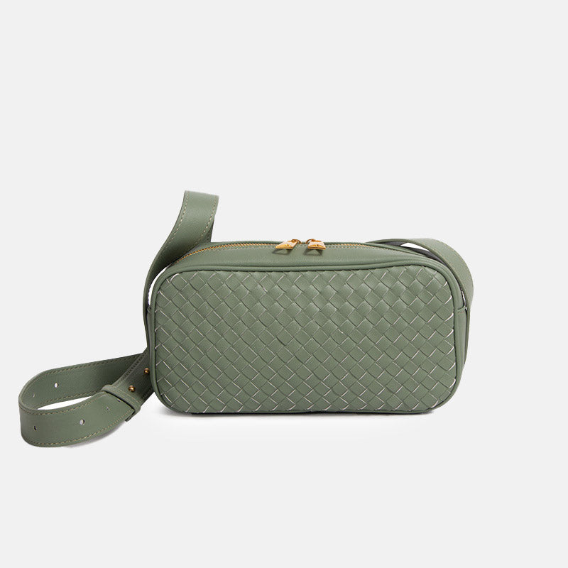 Women’s Genuine Leather Woven Pillow-Shaped Crossbody Bag image 14