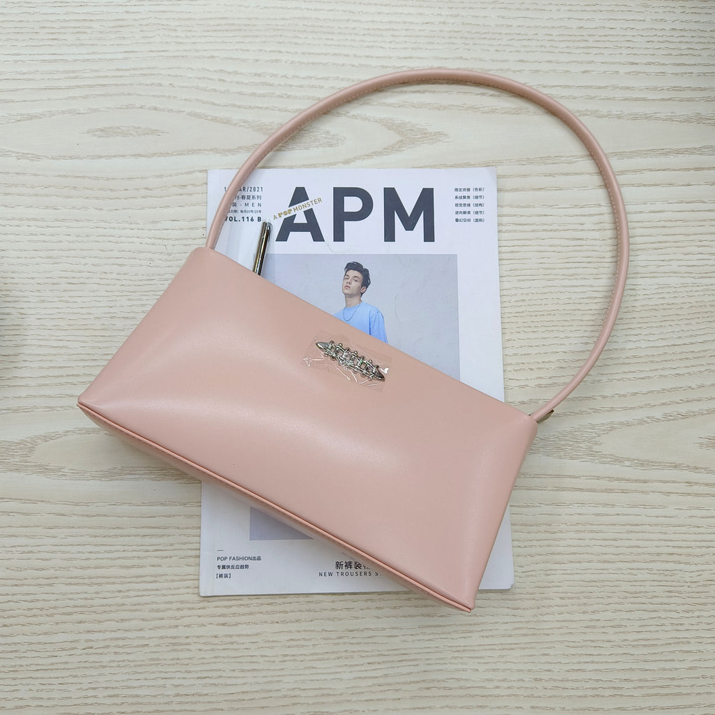 Women’s Genuine Leather Zipper Closure Crossbody Baguette Bags In Minimalist image 3