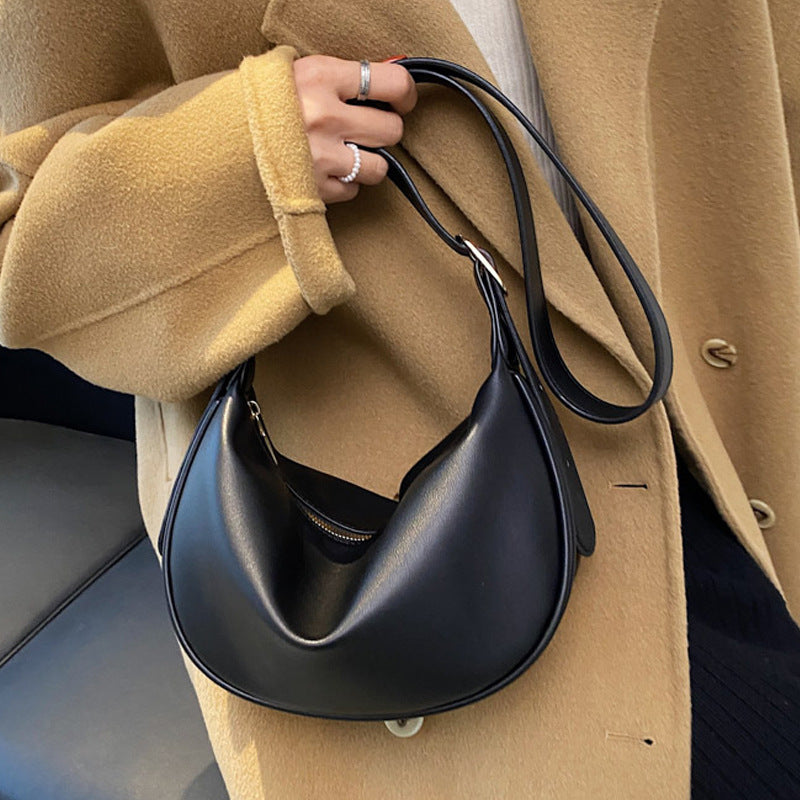 Women’s Genuine Leather Zipper Crossbody Baguette Bag image 3