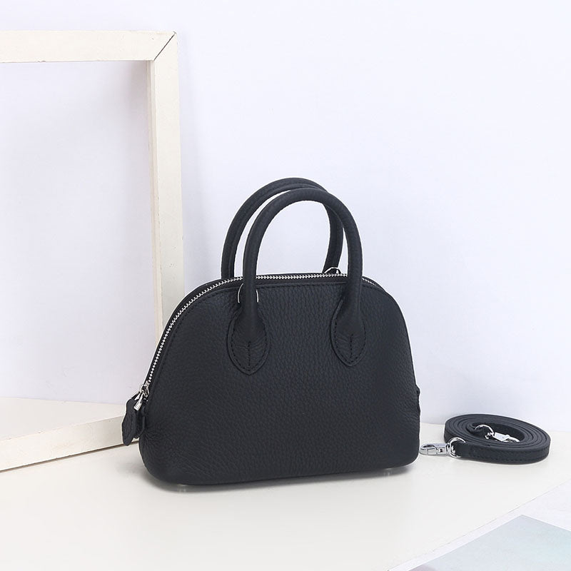Women’s Genuine Leather Zipper Shell-Shaped Handbag image 6