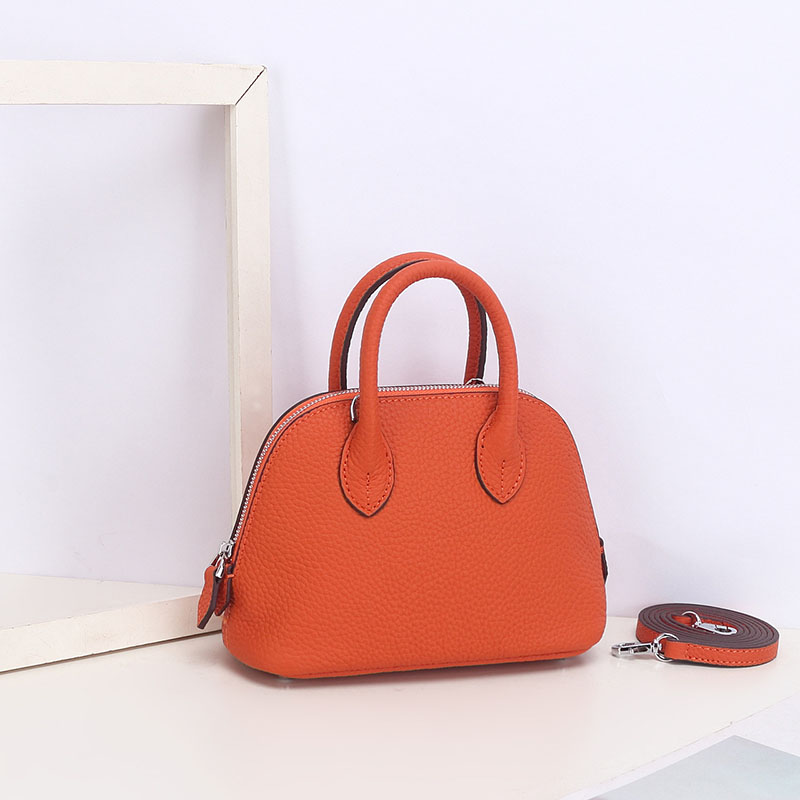 Women’s Genuine Leather Zipper Shell-Shaped Handbag image 9