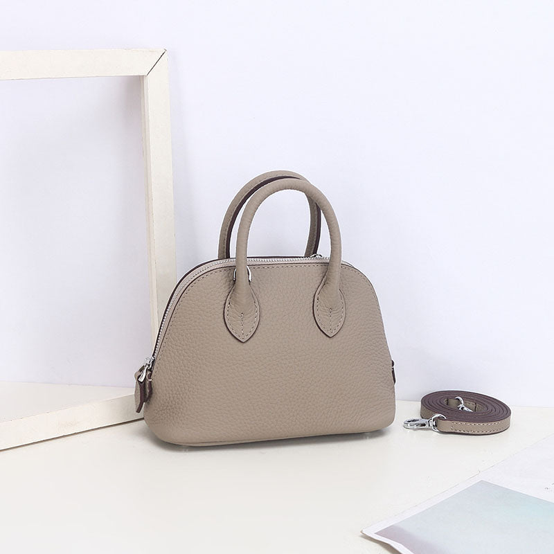 Women’s Genuine Leather Zipper Shell-Shaped Handbag image 10