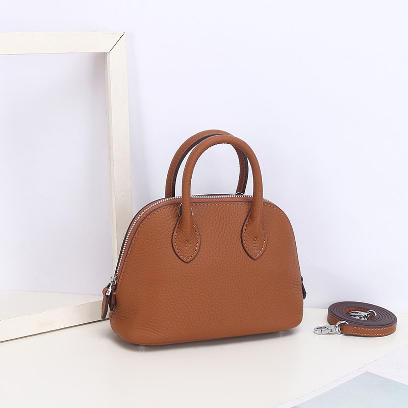 Women’s Genuine Leather Zipper Shell-Shaped Handbag image 12