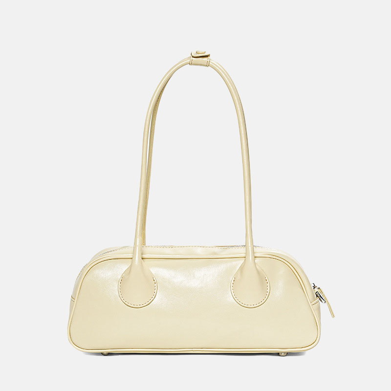 Women’s Genuine Leather Zipper Shoulder Baguette Bag In Vintage image 8