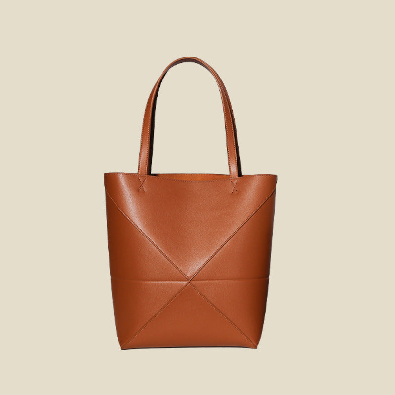 Women’s Geomatric Split Cowhide Tote Bags image 12