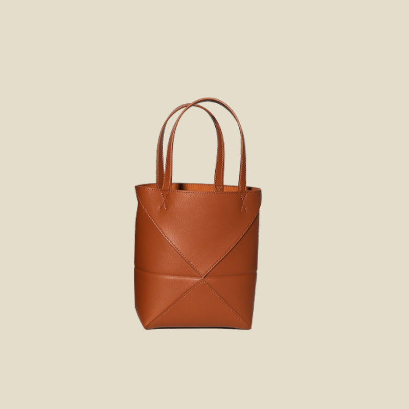 Women’s Geomatric Split Cowhide Tote Bags image 11
